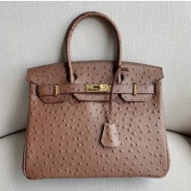 Hermes Birkin 30cm Autruche Ostrich Bag Palladium Hardware Handstitched, Lilas RS07526