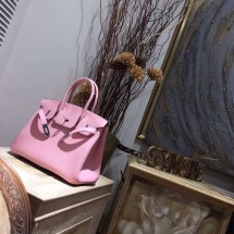 Hermes Birkin 30cm Taurillon Clemence Bag Handstitched Palladium Hardware, Rose Sakura 3Q RS19544