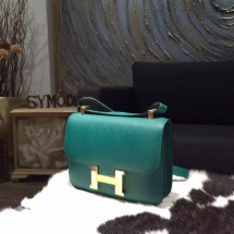 Hermes Constance 23cm Epsom Calfskin Original Leather Handstitched Palladium Hardware, Malachite Z6 RS09594