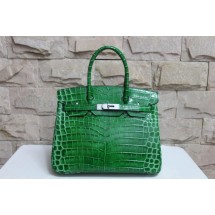 Hermes Matte Alligator Crocodile Birkin 30cm Silver Hardware Handstitched, RS08469