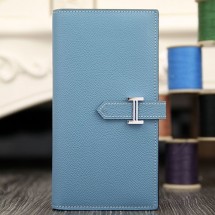 Imitation Hermes Bearn Gusset Wallet In Jean Blue Epsom Leather RS01075