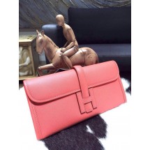 Imitation Hermes Jige Elan Clutch 29cm Epsom Calfskin Handstitched, Flamingo I5 RS06795