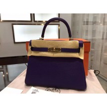 Replica Cheap Hermes Kelly 28cm Togo Leather Gold Hardware High Quality, Iris 9K RS17314
