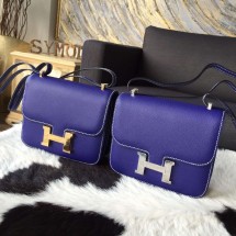 Replica Hermes Constance 19cm Epsom Calfskin Original Leather Handstitched, Blue Electric 7T RS14705