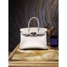 Replica High Quality Hermes Birkin 35cm Togo Calfskin Bag Handstitched Palladium Hardware, Blanc RS12473