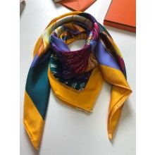 Hermes Silk Shawl Navy RS12066