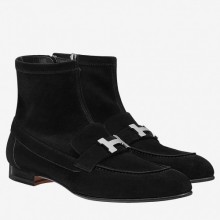 Replica Hermes Black Saint Honore Ankle Boots Women Shoes RS203221