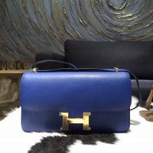 Best Quality Hermes Constance Elan 23cm Swift Calfskin Handstitched Palladium Hardware, Blue Electric 7T RS04884