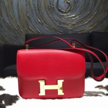 Fake Designer Hermes Constance 24cm Epsom Calfskin Original Leather Hand Stitched, Rouge Casaque Q5 RS05412