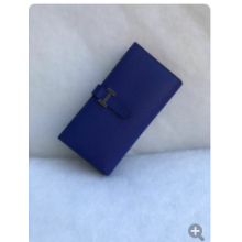 Hermes Bearn Gusset Wallet In Electric Blue Epsom Leather RS00676
