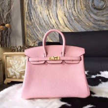 Hermes Birkin 25cm Togo Calfskin Bag Handstitched Gold/Palladium Hardware, Rose Sakura 3Q RS12173