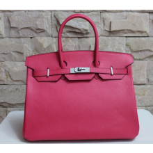 Hermes Birkin 30cm Epsom Calfskin Bag Handstitched Palladium Hardware, Flamingo I5 RS09991