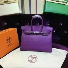 Hermes Birkin 30cm Taurillon Clemence Original Leather Bag Handstitched, Ultraviolet 5L RS16080