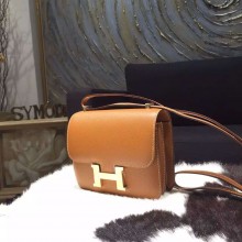 Hermes Constance 18cm Epsom Calfskin Original Leather Handstitched Gold Hardware, Gold CK37 RS02478