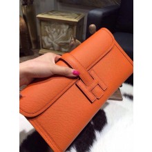 Hermes Jige Elan Clutch 29cm Epsom Calfskin Handstitched, Orange CK93 RS18785