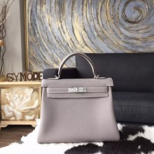 Hermes Kelly 28cm Togo Calfskin Calfskin Bag Handstitched Palladium Hardware, Gris Tourterelle CK81 RS00297