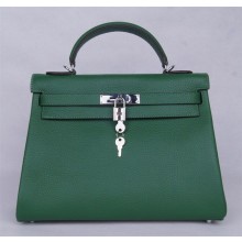 Hermes Kelly 28cm Togo Calfskin Original Leather Bag Handstitched Palladium Hardware, Canopee CKV6 RS00221