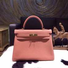 Hermes Kelly 32cm Taurillon Clemence Calfskin Bag Handstitched Gold Hardware, Rose The Laiton/Rose Tea 3L RS02064