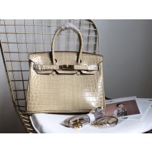 Hermes Matte Alligator Crocodile Birkin 35cm Gold Hardware Handstitched, Poussiere 1C RS02131