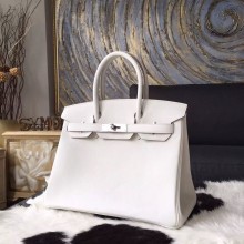 Imitation Hermes Birkin 30cm Swift Calfskin Bag Handstitched Palladium Hardware, Craie CC10 RS05467