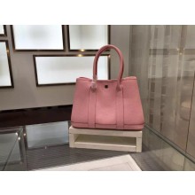 Imitation Luxury Hermes Garden Party TPM Buffalo Leather Palladium Hardware Top Hand Stitching, Pink RS09347