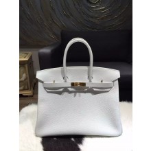 Replica Cheap Hermes Birkin 35cm Togo Calfskin Bag Handstitched Gold Hardware, Blanc RS04505