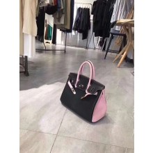 Replica Hermes Horseshoe Birkin 30cm Togo Calfskin Bag Handstitched Palladium Hardware, Pink 5P/Graphite RS04694