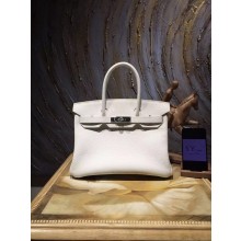 Replica High Quality Hermes Birkin 35cm Togo Calfskin Bag Handstitched Palladium Hardware, Blanc RS12473