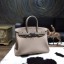 Best Quality Hermes Birkin 35cm Taurillon Clemence Calfskin Bag Handstitched Palladium Hardware, Gris Tourterelle CK81 RS05537