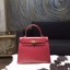 Fake Hermes Kelly 25cm Box Calfskin Bag Handstitched Gold Hardware, Rouge H CK55 RS00433