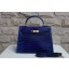 Fake Hermes Shiny Alligator Birkin 35cm Bag Hand Stitched Palladium Hardware, Blue Tempete N7 RS01834