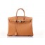 Hermes Birkin 25cm Togo Calfskin Bag Handstitched Gold Hardware, Silver CK37 RS16670