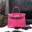 Hermes Birkin 30cm Shiny Alligator Crocodile Palladium Hardware Handstitched, Fuschia Pink 5J RS11446