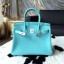 Hermes Birkin 30cm Taurillon Clemence Calfskin Bag Handstitched Palladium Hardware, Blue Atoll 3P RS19081