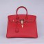 Hermes Birkin 30cm Tedelakt Calfskin Leather Bag Handstitched Gold Hardware, Ruby B5 RS05792