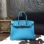 Hermes Birkin 30cm Togo Calfskin Bag Handstitched Palladium Hardware, Turqouise Blue 7B RS08919