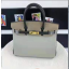 Hermes Horseshoe Birkin 30cm Togo Calfskin Bag Handstitched Palladium Hardware, Etain 8F/Blue Electric 7T RS17464