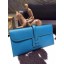 Hermes Jige Elan Clutch 29cm Epsom Calfskin Handstitched, Blue Izmir 7W RS17915