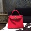 Hermes Kelly 28cm Taurillon Clemence Bag Handstitched Gold Hardware, Rouge Casaque Q5 RS12418