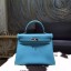 Hermes Kelly 28cm Togo Calfskin Original Leather Bag Handstitched Palladium Hardware, Blue Paradise 7B RS08605