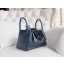 Hermes Lindy 30cm Togo Palladium Hardware Hand Stitched, Bleu de Galice S7 RS00011