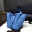 Hermes Picotin 18cm/22cm Lock Bag Taurillon Clemence Calfskin Palladium Hardware Handstitched, Blue Paradise 2T RS14220