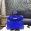 Hermes Shiny Alligator Crocodile Birkin 30cm Palladium Hardware Handstitched, Electric Blue 7T RS04484