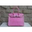 Hermes Shiny Alligator Crocodile Birkin 30cm Palladium Hardware Handstitched, Violet 5C RS08488