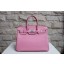 High Quality Fake Hermes Birkin 25cm Epsom Calfskin Bag Handstitched Palladium Hardware, Rose Azalee 8W RS20668