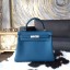 Hot Copy Hermes Kelly 28cm Togo Calfskin Bag Handstitched Palladium Hardware, Blue Izmir 7W RS02362