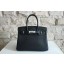 Imitation Hermes Birkin 25cm Lizard Skin Bag Silver Hardware Handstitched, Noir CK89 RS12362