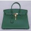 Imitation Hermes Birkin 25cm Lizard Skin Bag Gold Hardware Handstitched, Vert Emeraude 6Q RS14078