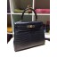 Imitation Hermes Kelly 28cm Matte Alligator Gold Hardware, Noir C89 RS12046