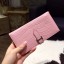 Replica Hermes Bearn Wallet Matte Crocodile Skin Handstitched Palladium Hardware, Pink 5P RS07177